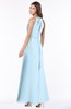 ColsBM Cataleya Ice Blue Modern V-neck Sleeveless Zip up Chiffon Flower Bridesmaid Dresses