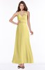 ColsBM Cataleya Misted Yellow Modern V-neck Sleeveless Zip up Chiffon Flower Bridesmaid Dresses