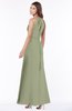 ColsBM Cataleya Moss Green Modern V-neck Sleeveless Zip up Chiffon Flower Bridesmaid Dresses
