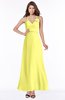 ColsBM Cataleya Pale Yellow Modern V-neck Sleeveless Zip up Chiffon Flower Bridesmaid Dresses