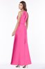 ColsBM Cataleya Rose Pink Modern V-neck Sleeveless Zip up Chiffon Flower Bridesmaid Dresses