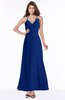ColsBM Cataleya Sodalite Blue Modern V-neck Sleeveless Zip up Chiffon Flower Bridesmaid Dresses