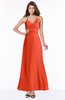 ColsBM Cataleya Tangerine Tango Modern V-neck Sleeveless Zip up Chiffon Flower Bridesmaid Dresses