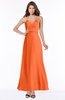 ColsBM Cataleya Tangerine Modern V-neck Sleeveless Zip up Chiffon Flower Bridesmaid Dresses