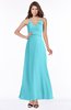 ColsBM Cataleya Turquoise Modern V-neck Sleeveless Zip up Chiffon Flower Bridesmaid Dresses