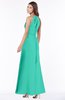 ColsBM Cataleya Viridian Green Modern V-neck Sleeveless Zip up Chiffon Flower Bridesmaid Dresses
