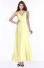 ColsBM Cataleya Wax Yellow Modern V-neck Sleeveless Zip up Chiffon Flower Bridesmaid Dresses