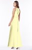 ColsBM Cataleya Wax Yellow Modern V-neck Sleeveless Zip up Chiffon Flower Bridesmaid Dresses