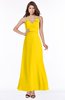 ColsBM Cataleya Yellow Modern V-neck Sleeveless Zip up Chiffon Flower Bridesmaid Dresses