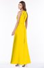 ColsBM Cataleya Yellow Modern V-neck Sleeveless Zip up Chiffon Flower Bridesmaid Dresses