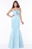 ColsBM Linda Ice Blue Glamorous Fishtail Sweetheart Half Backless Satin Flower Bridesmaid Dresses