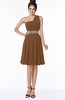 ColsBM Mabel Brown Gorgeous A-line One Shoulder Sleeveless Half Backless Chiffon Bridesmaid Dresses