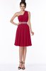 ColsBM Mabel Dark Red Gorgeous A-line One Shoulder Sleeveless Half Backless Chiffon Bridesmaid Dresses
