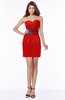 ColsBM Emerie Red Glamorous Sleeveless Half Backless Mini Ruching Bridesmaid Dresses