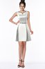 ColsBM Rose Cloud White Modest A-line Scoop Zip up Knee Length Beaded Bridesmaid Dresses