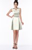 ColsBM Rose Cream Modest A-line Scoop Zip up Knee Length Beaded Bridesmaid Dresses