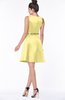 ColsBM Rose Daffodil Modest A-line Scoop Zip up Knee Length Beaded Bridesmaid Dresses