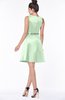 ColsBM Rose Light Green Modest A-line Scoop Zip up Knee Length Beaded Bridesmaid Dresses