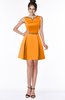 ColsBM Rose Orange Modest A-line Scoop Zip up Knee Length Beaded Bridesmaid Dresses