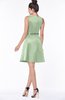 ColsBM Rose Pale Green Modest A-line Scoop Zip up Knee Length Beaded Bridesmaid Dresses