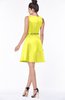 ColsBM Rose Pale Yellow Modest A-line Scoop Zip up Knee Length Beaded Bridesmaid Dresses
