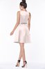 ColsBM Rose Petal Pink Modest A-line Scoop Zip up Knee Length Beaded Bridesmaid Dresses