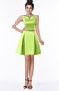 ColsBM Rose Sharp Green Modest A-line Scoop Zip up Knee Length Beaded Bridesmaid Dresses