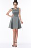 ColsBM Rose Silver Sconce Modest A-line Scoop Zip up Knee Length Beaded Bridesmaid Dresses