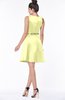 ColsBM Rose Wax Yellow Modest A-line Scoop Zip up Knee Length Beaded Bridesmaid Dresses
