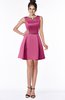 ColsBM Rose Wild Orchid Modest A-line Scoop Zip up Knee Length Beaded Bridesmaid Dresses