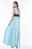 ColsBM Emmaline Aqua Elegant A-line V-neck Half Backless Chiffon Floor Length Bridesmaid Dresses