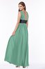 ColsBM Emmaline Beryl Green Elegant A-line V-neck Half Backless Chiffon Floor Length Bridesmaid Dresses