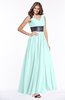 ColsBM Emmaline Blue Glass Elegant A-line V-neck Half Backless Chiffon Floor Length Bridesmaid Dresses