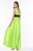ColsBM Emmaline Bright Green Elegant A-line V-neck Half Backless Chiffon Floor Length Bridesmaid Dresses