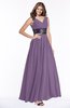 ColsBM Emmaline Chinese Violet Elegant A-line V-neck Half Backless Chiffon Floor Length Bridesmaid Dresses