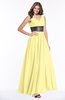 ColsBM Emmaline Daffodil Elegant A-line V-neck Half Backless Chiffon Floor Length Bridesmaid Dresses