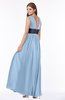 ColsBM Emmaline Dusty Blue Elegant A-line V-neck Half Backless Chiffon Floor Length Bridesmaid Dresses
