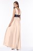 ColsBM Emmaline Fresh Salmon Elegant A-line V-neck Half Backless Chiffon Floor Length Bridesmaid Dresses