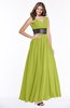 ColsBM Emmaline Green Oasis Elegant A-line V-neck Half Backless Chiffon Floor Length Bridesmaid Dresses