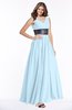 ColsBM Emmaline Ice Blue Elegant A-line V-neck Half Backless Chiffon Floor Length Bridesmaid Dresses