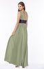 ColsBM Emmaline Moss Green Elegant A-line V-neck Half Backless Chiffon Floor Length Bridesmaid Dresses