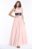 ColsBM Emmaline Pastel Pink Elegant A-line V-neck Half Backless Chiffon Floor Length Bridesmaid Dresses