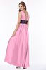 ColsBM Emmaline Pink Elegant A-line V-neck Half Backless Chiffon Floor Length Bridesmaid Dresses