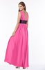 ColsBM Emmaline Rose Pink Elegant A-line V-neck Half Backless Chiffon Floor Length Bridesmaid Dresses