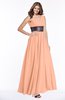 ColsBM Emmaline Salmon Elegant A-line V-neck Half Backless Chiffon Floor Length Bridesmaid Dresses