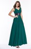ColsBM Emmaline Shaded Spruce Elegant A-line V-neck Half Backless Chiffon Floor Length Bridesmaid Dresses