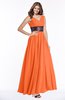 ColsBM Emmaline Tangerine Elegant A-line V-neck Half Backless Chiffon Floor Length Bridesmaid Dresses
