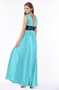 ColsBM Emmaline Turquoise Elegant A-line V-neck Half Backless Chiffon Floor Length Bridesmaid Dresses