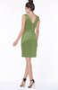ColsBM Stella Moss Green Gorgeous Sheath Scoop Satin Knee Length Bow Bridesmaid Dresses
