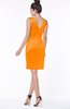 ColsBM Stella Orange Gorgeous Sheath Scoop Satin Knee Length Bow Bridesmaid Dresses